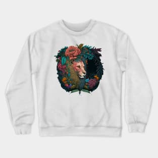 Lion in flowers Crewneck Sweatshirt